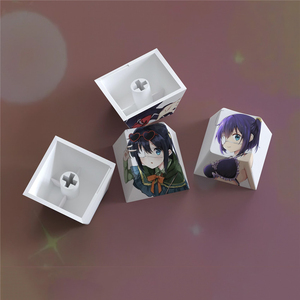 Teclas inspiradas en el Anime japonés para teclado mecánico, perfil de cereza, tinte, subcama, llavero PBT, patrón rectangular, Material de resina - Product Image 6