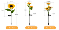 Lampes solaires LED décoratives pour jardin, fleurs imperméables, lampes à fleurs paysagères, lampes à piquet en forme de tournesol pour extérieur