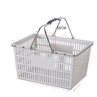Panier à provisions roulant avec roues 30L, chariot en plastique robuste pour panier de rangement domestique de supermarché
