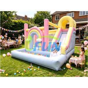 Château gonflable robuste blanc avec fosse à balles en bâche PVC <span class=keywords><strong>pour</strong></span> <span class=keywords><strong>location</strong></span> de fêtes en extérieur - Product Image 5