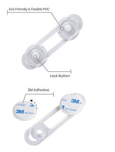Serrure de tiroir multifonction pour bébé, Anti-pincement, pour enfant, sangle de sécurité, transparente, anti-ouverture, ceinture <span class=keywords><strong>souple</strong></span> - Product Image 4