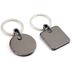 Benutzer definiertes Logo Normale Form Leere Metallplatte Schlüssel anhänger Hotel Benutzer definierte Metall Zink legierung Schwarzer Schlüssel bund - Product Image 1