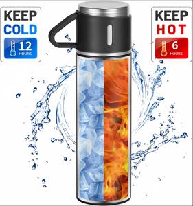 Set de Regalo de Termo de Acero Inoxidable de 500 ml con Tazas de Café, Termo Térmico Aislado, Caja de Regalo Corporativa para Navidad - Product Image 3