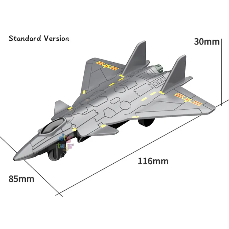 เครื่องบินจำลองจำลองวัสดุอัลลอยทนทานต่อการซีดจางของเล่นเด็กโมเดลเครื่องบิน10 J-20