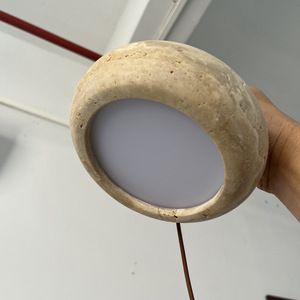 Stile giapponese travertino <span class=keywords><strong>giallo</strong></span> cavità pietra Wabi-Sabi Retro luce a sospensione centrale per la sala da pranzo comodino <span class=keywords><strong>lampadario</strong></span> decorativo - Product Image 4