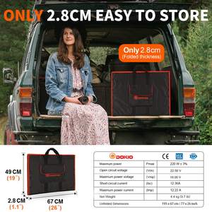 Dokio esnek katlanabilir GÜNEŞ PANELI yüksek verimli seyahat ve telefon ve tekne taşınabilir 12V 80w 100w 150w 200w 300w GÜNEŞ PANELI kiti - Product Image 3