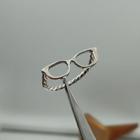 Anneau de lunettes en acier inoxydable, bracelet de lunettes chic et original, bijou fantaisie étanche couleur argent