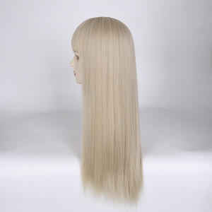 วิกผมสไตล์<span class=keywords><strong>เกาหลี</strong></span>สีบลอนด์แพลตตินั่มแบบด้าน ผิวสัมผัสเนียนดุจผ้าไหม พร้อมหน้าม้าเต็มศีรษะ <span class=keywords><strong>ผม</strong></span><span class=keywords><strong>ยาว</strong></span>ตรง เปลี่ยนทรง<span class=keywords><strong>ผม</strong></span>ได้ สำหรับผู้หญิง - Product Image 5