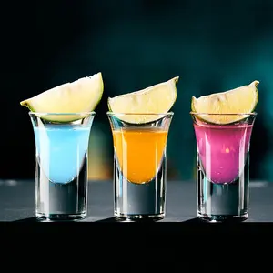 批发酒吧磨砂子弹玻璃礼品定制透明伏特加迷你玻璃杯创意水晶子弹独特鸡尾酒玻璃器皿