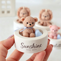Bougie parfumée en cire de soja personnalisée avec logo, motif ours mignon, art unique, parfum intense, bougies en forme d'animaux à vendre, cadeaux pour événements