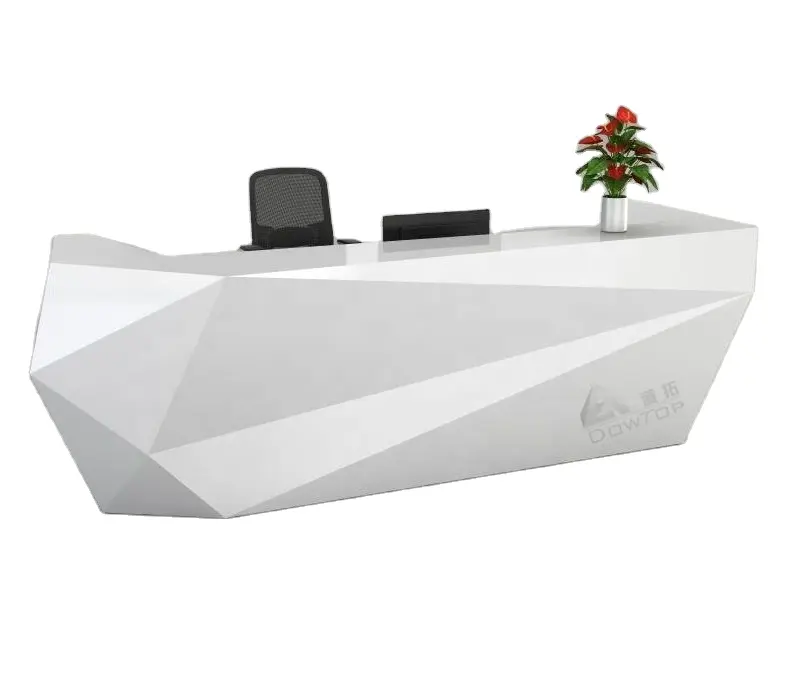 Modern resepsiyon masası ofis için beyaz resepsiyon masası otel güzellik salonu resepsiyon masası