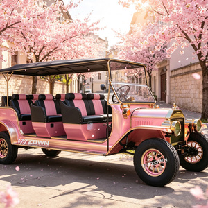 Voiture de tourisme électrique rétro vintage personnalisée en gros, prête à l'emploi, pour le transport des visiteurs des parcs d'attractions - Product Image 1