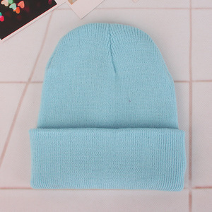 Venta al por mayor de encargo del logotipo del bordado de alta calidad de acrílico liso Beanie sombreros de invierno mantener caliente de punto frío sombrero - Product Image 5