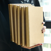 B5 formato hardcover marrone nero kraft carta personalizzata rilegato a spirale notebook