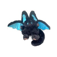 Niedliches Fantasy-Fledermaus-Drachen-Plüschtier, Weiches Flauschiges Schwarzes Geflügeltes Monster, Stofftier-Puppe, Heimdekoration, Sammlerstück, Geschenk für Fans