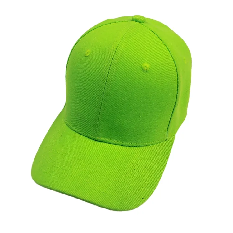 Wholesale custom logo Unisex hats with letters outdoor knitted baseball caps casual fashion fluorescent green trend peaked caps