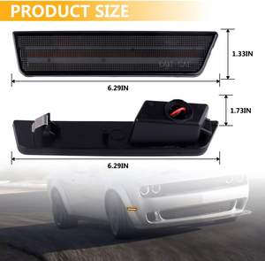 Feux de position latéraux LED Raryloy pour Challenger 2008-2014, pare-chocs avant, lentille fumée ambre, 12V, rétrofit/amélioration - Product Image 3