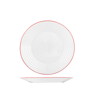 Service de table, ensembles de vaisselle, blanc, 3 pièces, ensembles de bols en verre opale, forme de coquille, bord incrusté d'or, bols, assiettes, résistant aux bris et aux fissures - Product Image 4