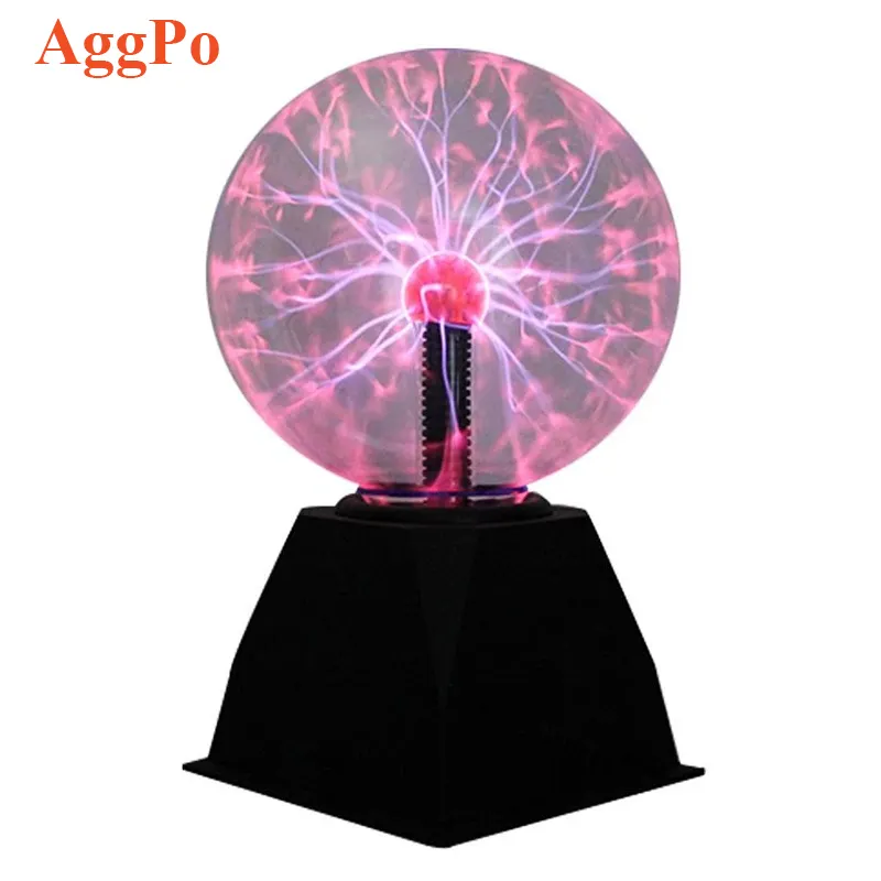 Lâmpada de eletrostática com íon, usb, esfera mágica, bola de luz 12v, festa, som sensível ao toque, interativa, plasma, luz noturna