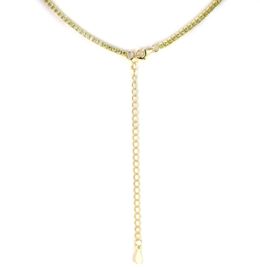 Simple Women's Rhodium Plated 925 Silver Single Row Link Chain Necklace with Zirconia for Engagement & Wedding Gifts - Product Image 3