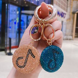 Creative Diamond Music Symbol Keychain Popular Couple Car <b>Key</b> <b>Chain</b> Handbag Pendant Gift Wholesale - Product Image 4