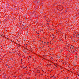 Tissu jacquard brocart en soie 100 % acrylique tricoté, résistant à l'abrasion, moins cher, pour vêtements, vêtements d'extérieur, nappes et rideaux - Product Image 4