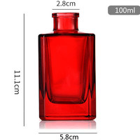 Flacons vides en verre pour diffuseur, 100 ml, 10 pièces, forme carrée peinte, blanc, neuf