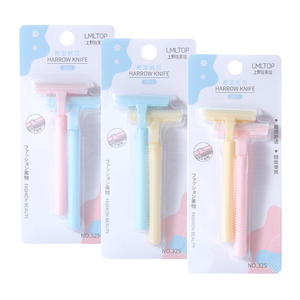 Maquinilla de afeitar en forma de T LMLTOP con hoja de acero inoxidable para depilación axilar para mujeres, paquete de dos. - Product Image 2