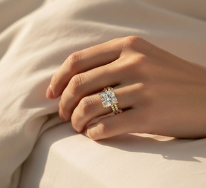 Bague de Fiançailles de Luxe pour Femme en Argent Sterling S925, Moissanite Taille Princesse Entièrement Pavée, Tendance 2026 - Product Image 4
