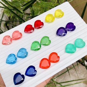 Piedra preciosa de corte de corazón de cuarzo dúplex natural facetada multicolor doblete a granel fabricación de joyas Material de cristal de tamaño calibrado - Product Image 1