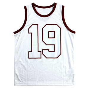 Maillot de basket-ball pour hommes Cavaliers, imprimé en blanc sur fond marron, respirant, coupe classique, vêtements pour toutes les saisons - Product Image 1