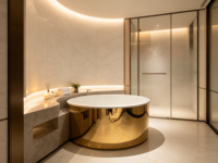 Bac à glace rond en acier inoxydable 304 durable, directement de l'usine, avec revêtement intérieur en porcelaine blanche émaillée, pour hôtels, villas, spas
