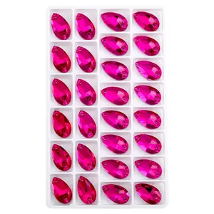 Piedras de Cristal AB en Forma de Lágrima de Todos los Tamaños, para Coser, con Reverso Plano, Personalizables, de Doble Extremo, para Accesorios de Ropa DIY - Product Image 4