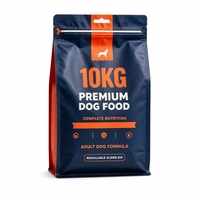 Sachet personnalisé imprimé de 10 kg pour aliments pour animaux de compagnie, pochette à fond plat refermable avec fermeture éclair pour emballage de nourriture sèche pour chiens et chats