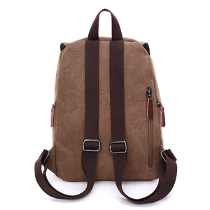 Wholesale Unisex <strong>Black</strong> <strong>Small</strong> Canvas <strong>Backpack</strong> with Zipper Closure Waterproof Moto &amp; Biker Style Below 20L Capacity for Men Women - Product Image 4