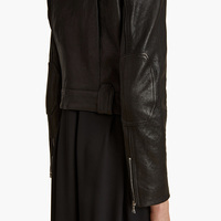 Veste bomber en cuir véritable classique noire à fermeture éclair courte pour femme NAFA personnalisée pour l'automne et le printemps