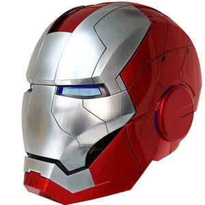 <span class=keywords><strong>Máscara</strong></span> de casco de <span class=keywords><strong>Iron</strong></span> <span class=keywords><strong>Man</strong></span> <span class=keywords><strong>eléctrica</strong></span>, <span class=keywords><strong>máscara</strong></span> de superhéroe iluminada con control remoto, sonido activo, sensor táctil para niños (se adapta hasta 60cm) - Product Image 1
