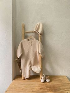 Tutina Vintage in Cotone Primaverile per Neonati e Bambini, Pagliaccetto Lungo con Cappello Lavorato a Maglia, Colore Puro, 6-24 Mesi con Maniche Lunghe - Product Image 3