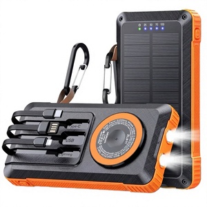 Factory Wholesale Outdoor Portable Charging <b>Cable</b> 10W Wireless Fast Charge Large Capacity PD 20W Solar Power Double USB <b>Type</b>-<b>C</b> - Product Image 2