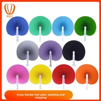 Mgg Éventail pliant en papier de petite taille, en forme de pêche, avec poignée en plastique colorée, pour décorations, style minimalisme moderne, pour mariage, Zhejiang Six