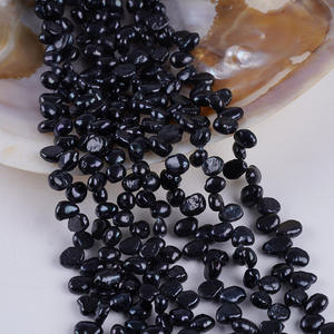 Chaîne de perles d'eau douce naturelles baroques de 7-8 mm, blanches et roses, faites à la main, pour bijoux DIY, vente en gros - Product Image 5