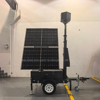 Tour d'éclairage solaire de 6 m montée sur remorque avec caméra de surveillance CCTV pour la sécurité des chantiers de construction