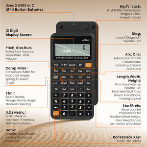 Calculatrice mécanique Newyes pour la construction, les mathématiques, le béton, destinée aux ingénieurs, estimateurs et charpentiers - Product Image 2