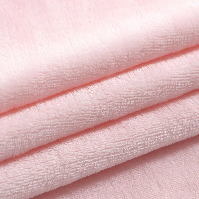 Moda Tecido Sólido 100% Poliéster Coral Velvet Fleece Tecido para roupas de inverno