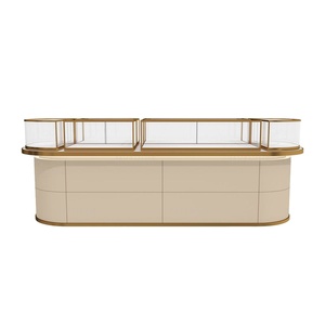 Vitrine de bijoux en verre en bois de luxe avec vitrine à lumière LED pour la décoration de magasin de bijoux Bijouterie Mobilier Design - Product Image 1