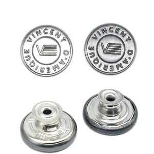 Nút áo bằng đồng thau tùy chỉnh 18MM, khắc logo cổ điển, nút kim loại dành cho quần jean - Product Image 6