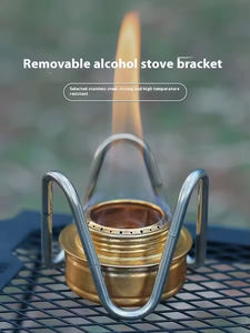 Support de réchaud à alcool portable en acier inoxydable avec conception détachable pour toutes les saisons, pique-nique en plein air, camping - Product Image 3