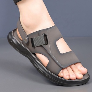 Sandalias de Hombre para Exteriores con Punta Abierta, Suela de Goma, Entresuela de EVA, Casuales de Verano, Sin Cordones, Gris - Product Image 3