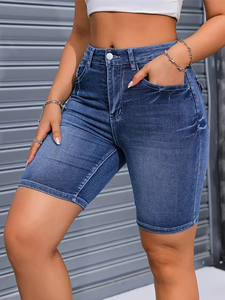 <span class=keywords><strong>Short</strong></span> <span class=keywords><strong>en</strong></span> <span class=keywords><strong>jean</strong></span> taille haute mi-cuisse pour <span class=keywords><strong>femme</strong></span> été décontracté brodé lavé maigre droit respirant femmes <span class=keywords><strong>jean</strong></span> Shorts - Product Image 3