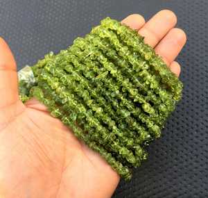 16 Inch Long Natural Green Peridot <b>Top</b> Quality Gemstone Wholesale Chips Uncut Beads for DIY Jewelry Making - Product Image 2